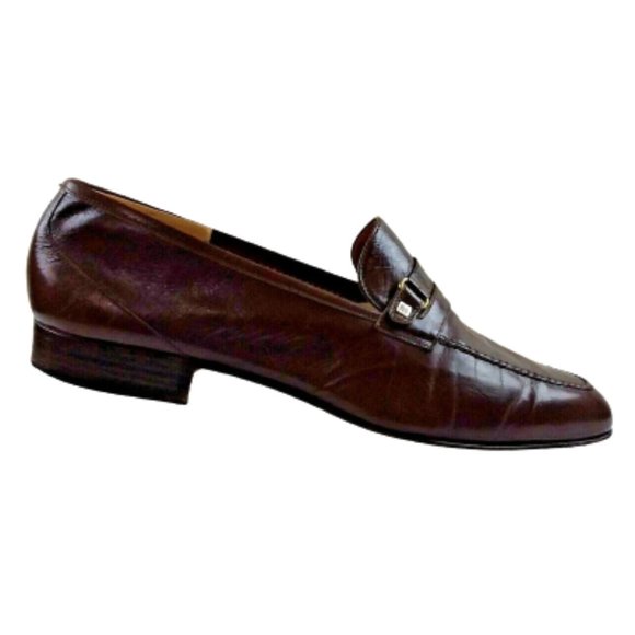 Fratelli Rossetti Estate Loafers Dress Shoe Apron Toe Brown Leather Italy Made - Picture 2 of 12